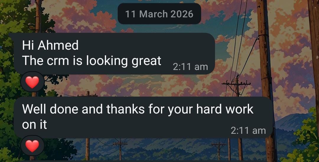Client Feedback - The CRM is looking great