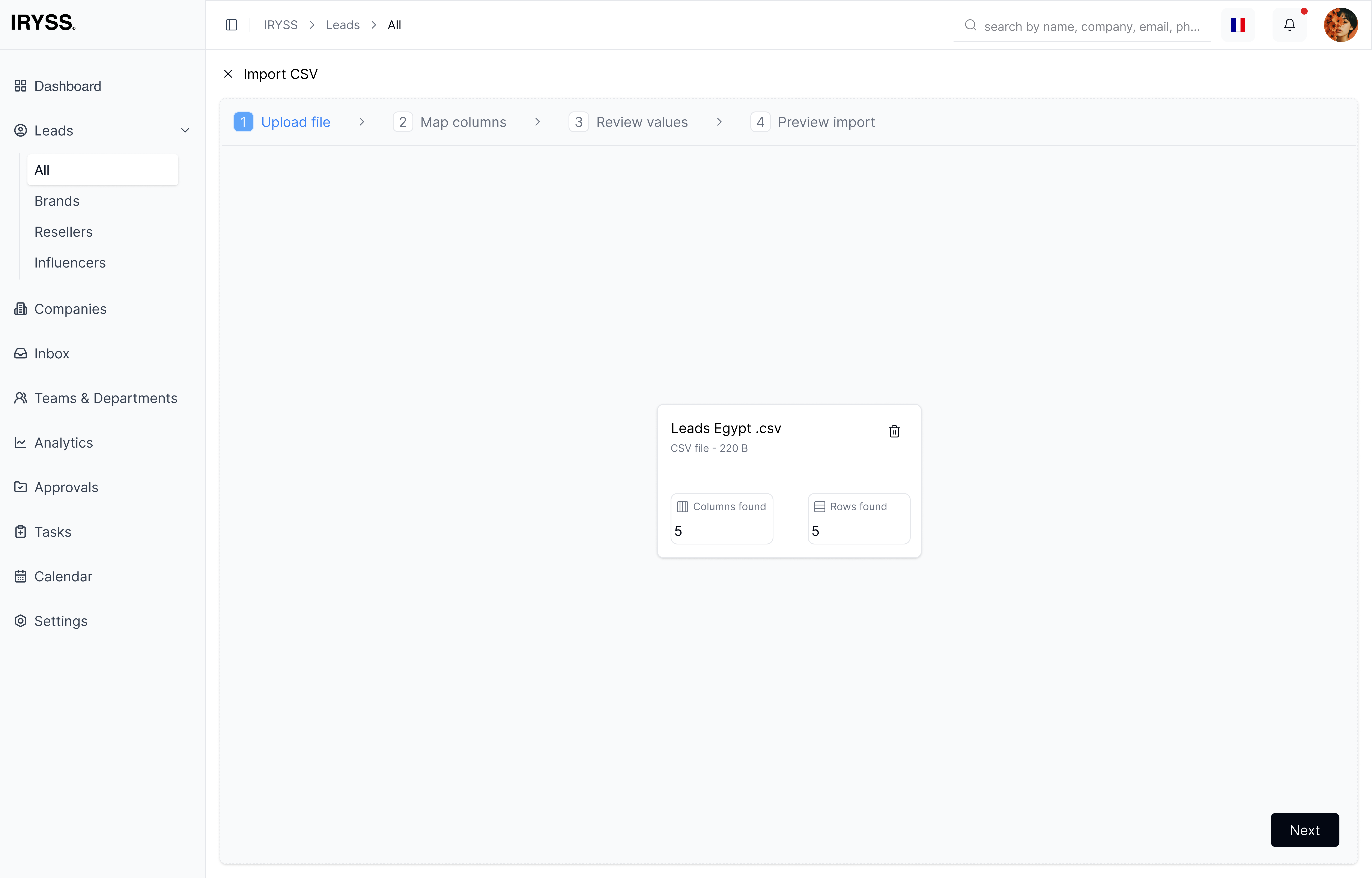 IRYSS CRM File View Modal